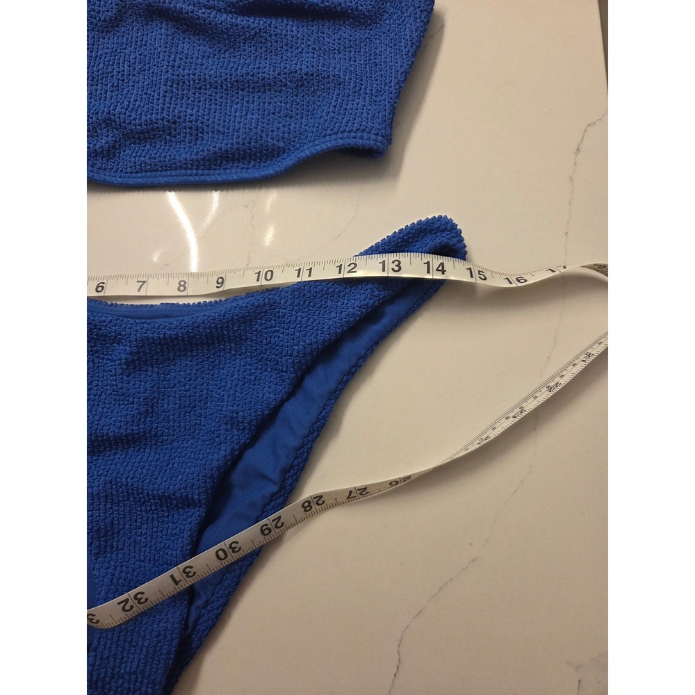Billabong Crinkle Bikini Set Cobalt Blue Scoop Neck Two Piece Swimsuit - Picture 7 of 7